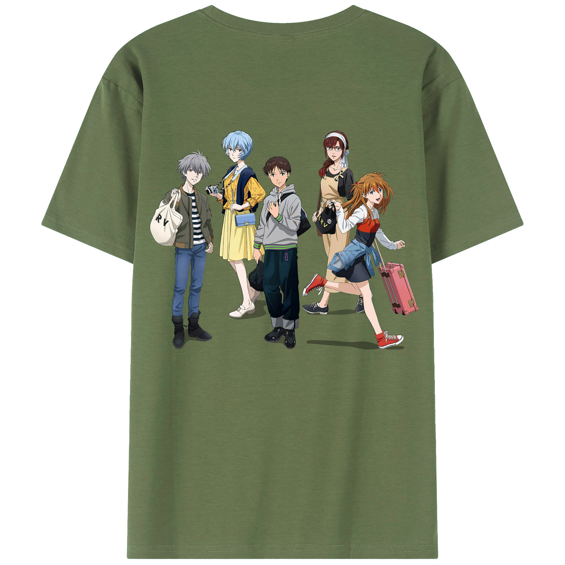 （画像用） EVA 新世紀エヴァンゲリオン 綿100％ メンズ半袖Tシャツ（バックプリント） 通気性